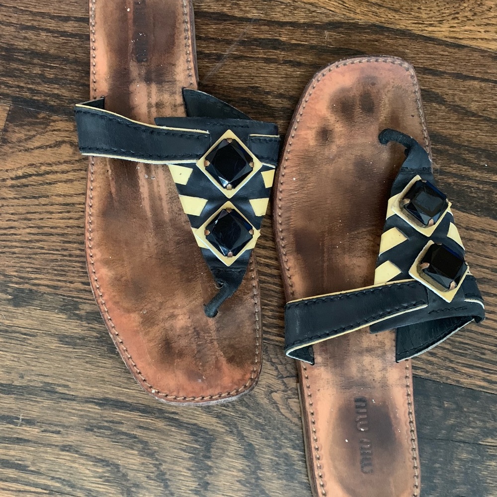 Miu Miu black and white Sandals!